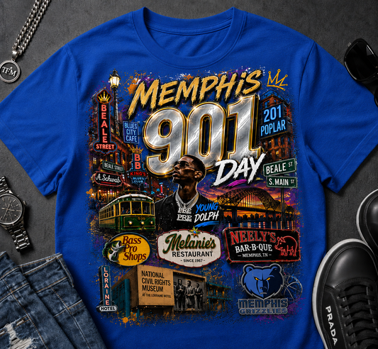 Memphis "901 Day" Tee - City Scene/Dolph