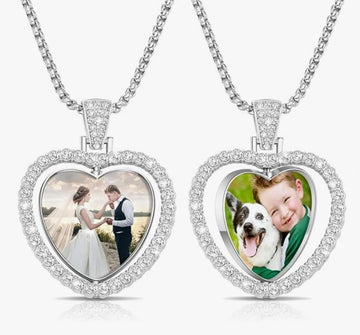 Heart Shaped Rhinestone Necklace w/ Chain