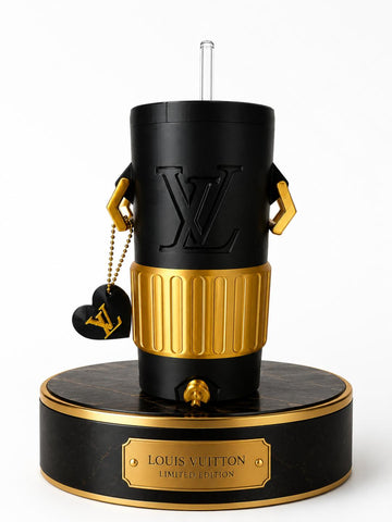 LV Inspired 16 oz Slim Can Cooler w/ Matching Charm