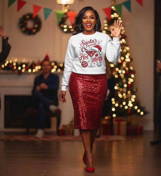 "Santa's Favorite Hot Mess" Sweatshirt