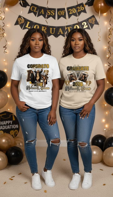 Custom Graduation T-Shirt | 2 Styles to Choose From | Personalized Class of 2026 Shirt | Senior Graduation Photo Shirt | Family Graduation Tee