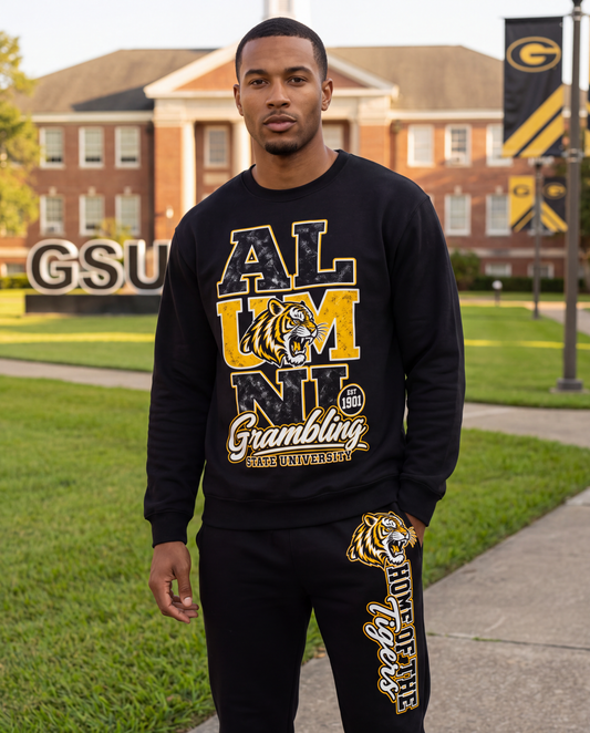 Grambling University Alumni Jogging Suit | Unisex | Tiger Sweatshirt & Jogger Set
